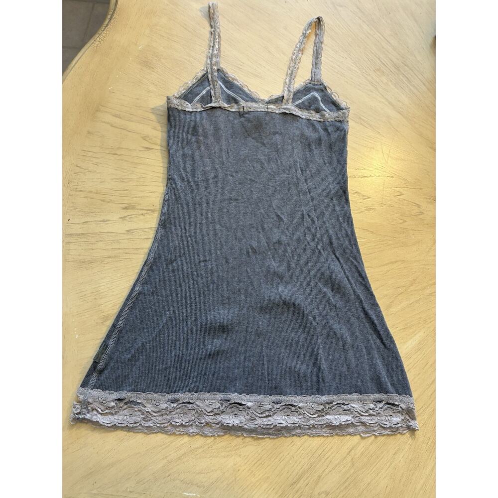 Vintage XOXO Babydoll Cami Top Ribbed Bella Swan Lace Trim Y2K Coquette Grunge S - Picture 3 of 16